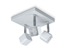 Plafon / aplique de techo de diseño LED 3 luces cuerpo metalico base cuadrada blanco FLZ.22