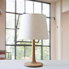 Lampara de mesa / escritorio 1 luz E27 de diseño minimalista cuerpo de madera maciza natural / wengue con pantalla de lino OBL.10 en internet