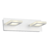 Aplique de pared de 2 luces LED terminacion en blanco cabezales cuadrados luz calida diseño minimalista MRK.16 - comprar online