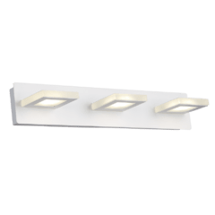 Aplique de pared de 3 luces LED terminacion en blanco cabezales cuadrados luz calida diseño minimalista MRK.17