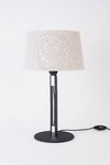 Lampara de mesa / escritorio / velador de 1 luz E27 terminacion en negro / blanco con detalles en cobre / bronce / platil / cromo y pantalla de lino MFN.15 - comprar online