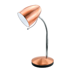Lampara de mesa / escritorio velador de 1 luz E27 diseño minimalista terminacion en cobre / platil con cromo MRK.90