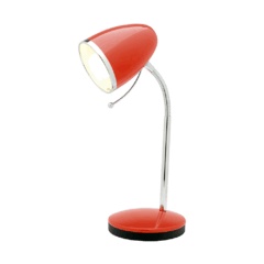 Lampara de mesa / escritorio velador de 1 luz E27 diseño minimalista terminacion en blanco / negro / rojo / celeste / gris con cromo MRK.91 - tienda online