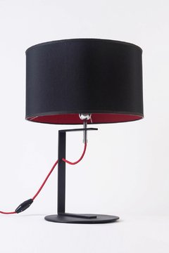Lampara de mesa / escritorio / velador de 1 luz E27 diseño minimalista pantalla tela madraz con interior de color MFN.25 - comprar online