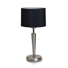 Lampara de mesa / Velador de 1 luz E27 con pantalla cilindrica terminacion Platil / Platil y cuero LDS.42 - comprar online