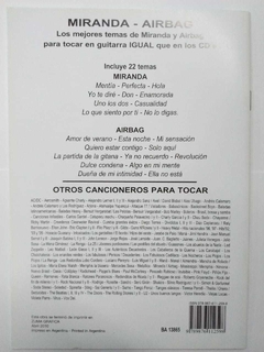 Melos Cancionero Miranda / Airbag Acordes Para Guitarra - comprar online