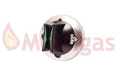 PERILLA COCINA DOMEC. NEGRA LINEA CURVA VERDE C/BASE ACERO