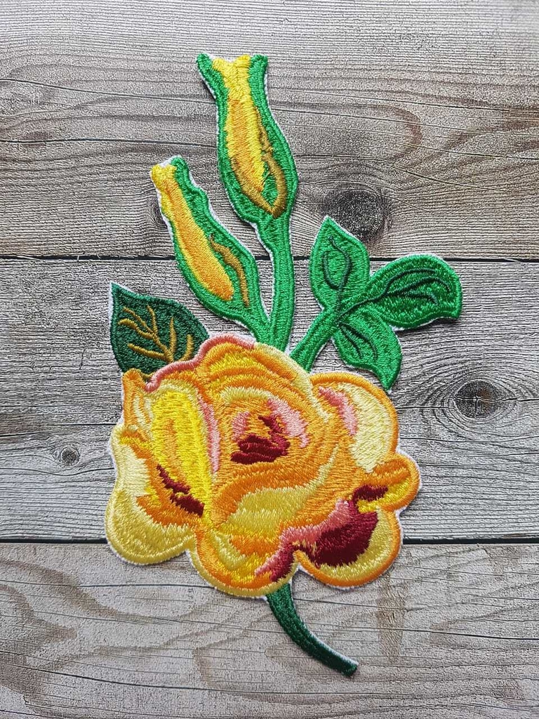 Rosa Amarillas Parche Bordados - EMDI Bordados