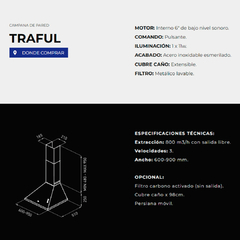 CAMPANA TST TRAFUL 60 cm - tienda online