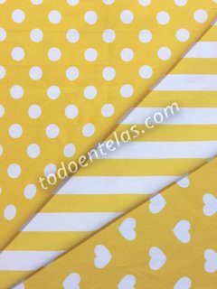 Gabardinas Estampadas - Linea Antartica - Yellow Hearts - comprar online