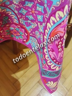 Mantel de Gabardina Estampado - Mandala Fuxia - comprar online