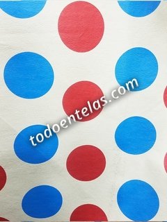Cuerina Estampada - Con Felpa - Red & Blue Moles