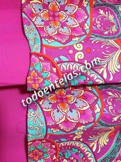 Cortinas c/ Faldon - Mandala Fuxia en internet