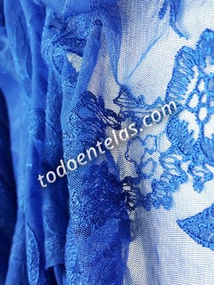Tul Bordado - Blue Flowers - comprar online
