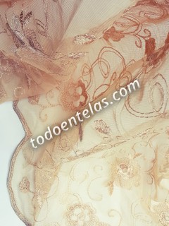 Tul Bordado - Golden Flowers en internet
