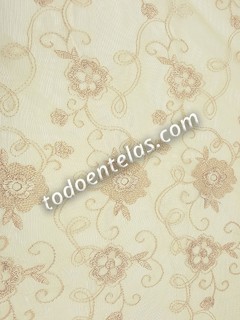 Tul Bordado - Golden Flowers - Todoentelas.com