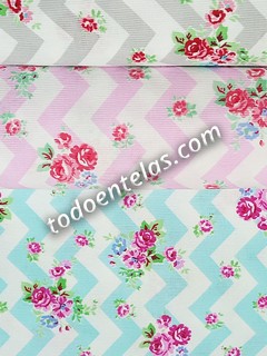 Pique Estampado - Shabby Pink - tienda online