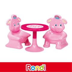 Mesa y silla Osito Rosa