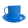 Taza plástica con platito