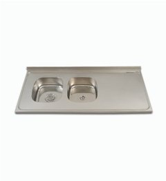 Mesada Acero C/bacha Doble (1.40mts X 0,62 Cm) Mod.14408
