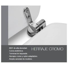 Asiento Inodoro Roca Monaco Derpla Pringles - Herraje Cromo - Zavaglia
