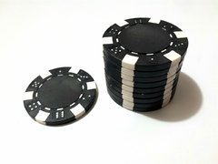 Rollo 25 fichas de Poker Modelo Dice Color Negro