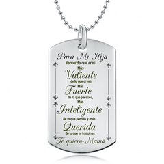 A Mi Hija Mensaje Personalizado Nombre + Cadena O Llavero