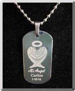 Mi Ángel Medalla Personalizada Con Nombre + Cadena - Grabados con Alma - Tienda Virtual