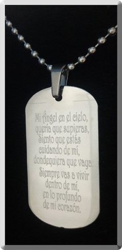 Mi Ángel Medalla Personalizada Con Nombre + Cadena - comprar online