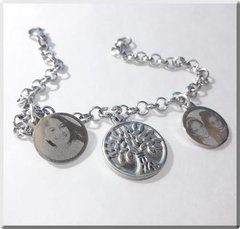 Pulsera Con Arbol De La Vida Y Foto Grabado Doble Faz