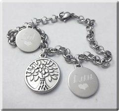 Pulsera De La Familia Con Arbol De La Vida Y Foto Grabado - comprar online