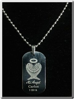 Mi Ángel Medalla Personalizada Con Nombre + Cadena