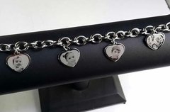 Pulsera De La Familia De 5 Dijes Fotograbados