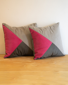 ALMOHADONES PATCHWORK triángulos x unidad en internet