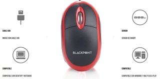 Mouse con cable Black Point A12
