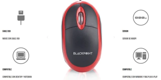 Mouse con cable Black Point A12