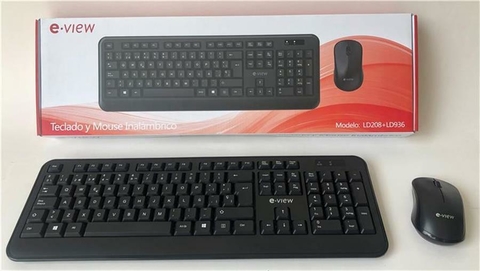 Teclado y mouse inalámbrico e-view LD208+LD936