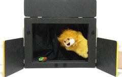 ACCESORIO. Tamaño A4. TELON con su varilla. Para TITERES. en internet