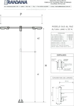 Columna con capuchón doble 4,5 m - columnasdealumbrado.com