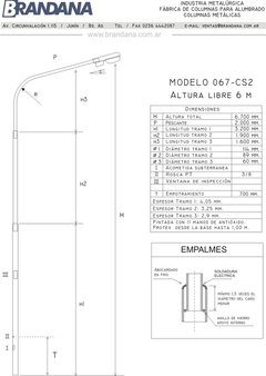 Columna con curva 6 m - comprar online