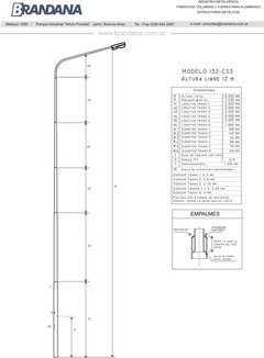 Columna con curva 12 m