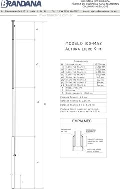 Mástil para bandera de 9 m - tienda online