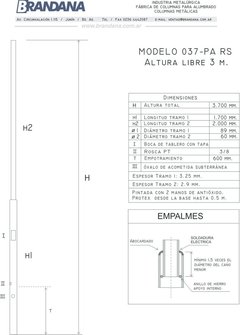 Columna parque 3 mts - comprar online