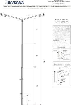 Imagen de Columna con capuchón doble 7 m