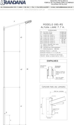 Columna con capuchón 7,7 m - comprar online