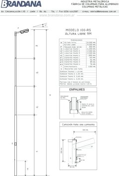 Columna con capuchón 9 m - tienda online
