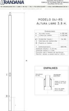 Imagen de Columna parque 3,8 mts