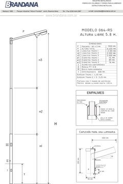 Columna con capuchón 5,8 m - tienda online