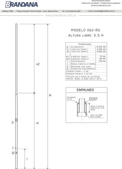 Columna recta 5,5 mts en internet