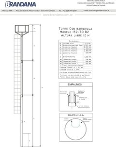 Torre para alumbrado de 12 m